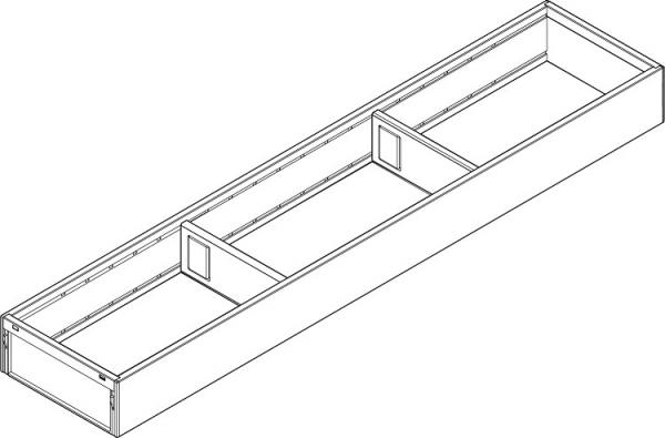 AMBIA-LINE Rahmen, für LEGRABOX/MERIVOBOX Schubkasten, Stahl, NL=650 mm, Breite=100 mm, ZC7S650RS1